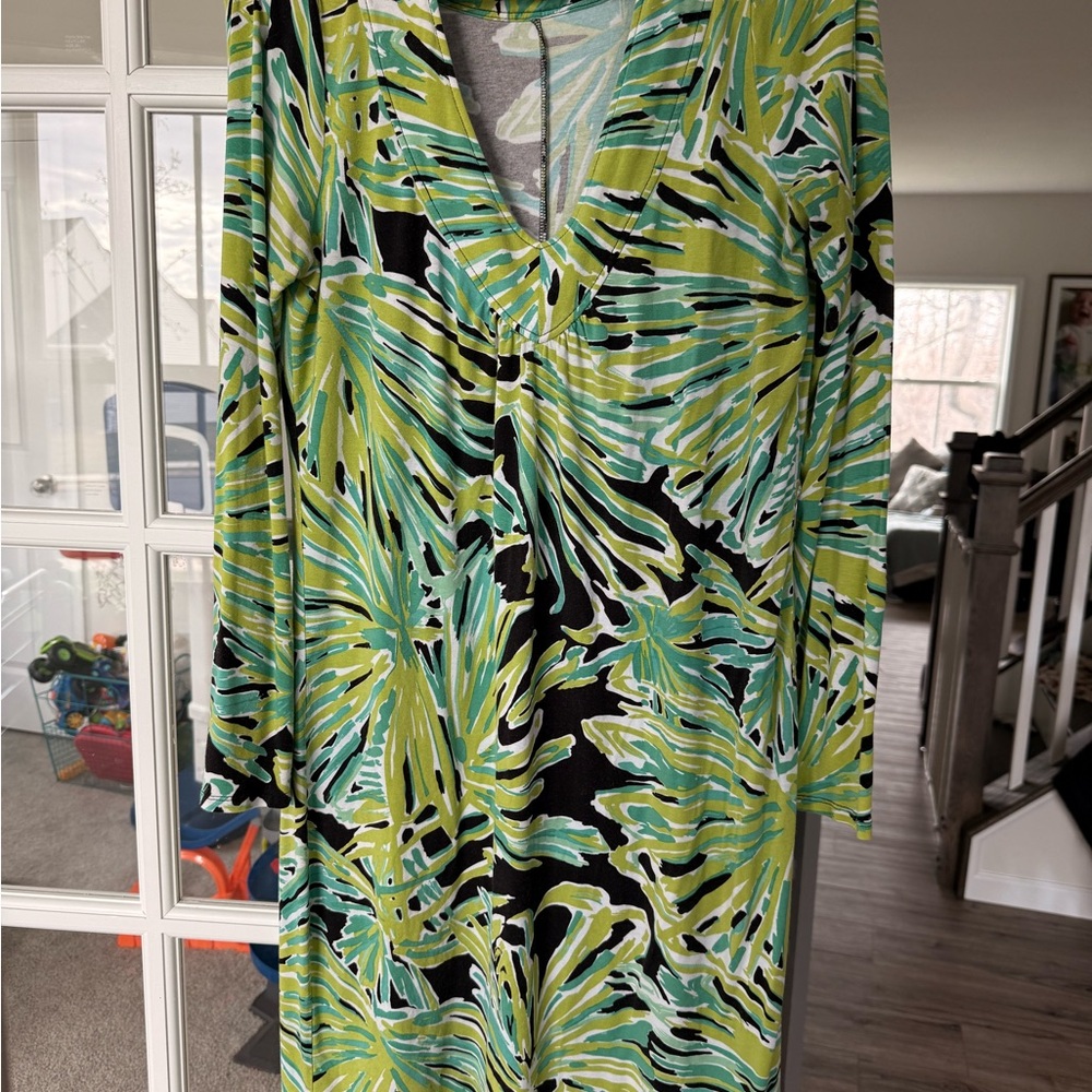 Tropical Leaf Print Dress